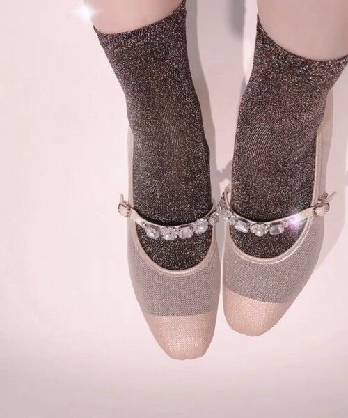 En Punto（エンプント）の「◆ビジューストラップバレエ（パンプス・レディース・チョコ/ブラック系2/ブルー系2・LL/S/M/L）」の4枚目の写真