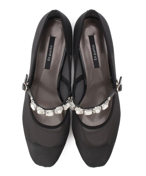 En Punto（エンプント）の「◆ビジューストラップバレエ（パンプス・レディース・チョコ/ブラック系2/ブルー系2・LL/S/M/L）」の8枚目の写真