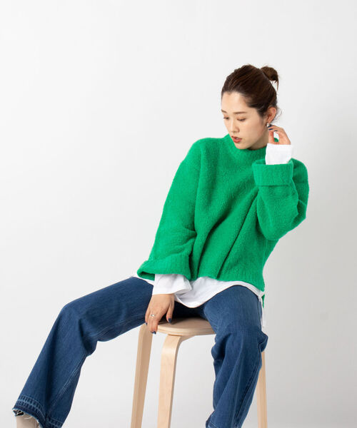 NOLLEY’S(ノーリーズ)の「◇【WEB限定】ブークレーファンシーヤーンニット(ニット/セーター・レディース・ライトブルー/チャコールグレー/ミント/ベビーピンク・FREE)」の13枚目の写真