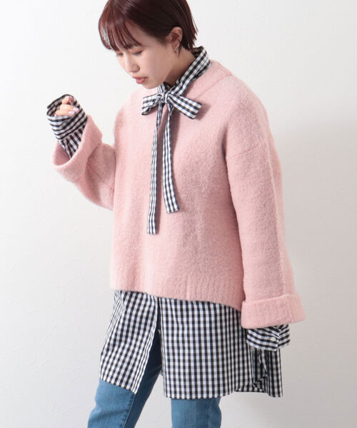 NOLLEY’S(ノーリーズ)の「◇【WEB限定】ブークレーファンシーヤーンニット(ニット/セーター・レディース・ライトブルー/チャコールグレー/ミント/ベビーピンク・FREE)」の16枚目の写真