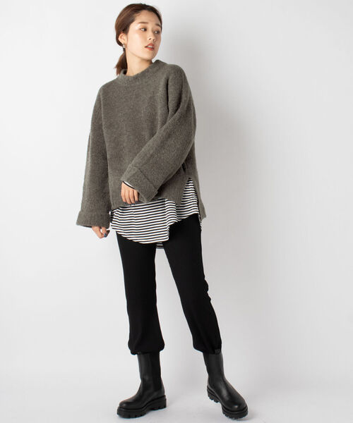NOLLEY’S(ノーリーズ)の「◇【WEB限定】ブークレーファンシーヤーンニット(ニット/セーター・レディース・ライトブルー/チャコールグレー/ミント/ベビーピンク・FREE)」の8枚目の写真