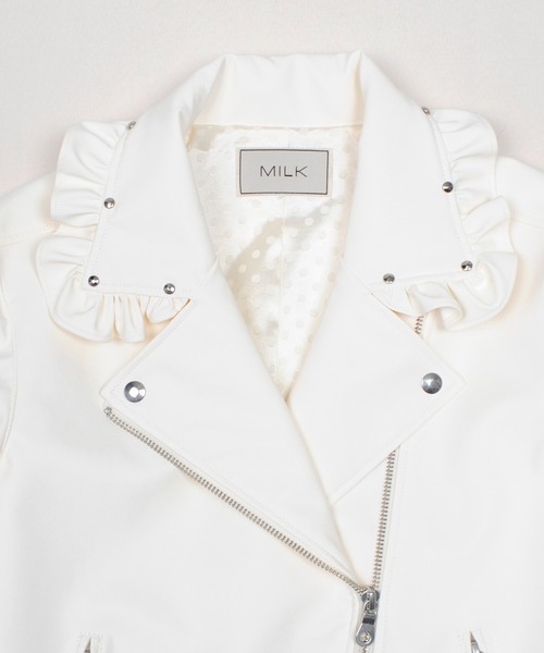 MILK（ミルク）の「Fake Leather ライダース（ライダースジャケット・レディース・A/B・FREE）」の4枚目の写真