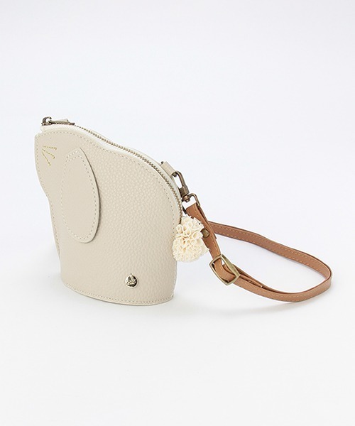 petit main（プティマイン）の「ラビットポシェット（ショルダーバッグ・キッズ・アイボリー/ライトベージュ・FREE）」の2枚目の写真