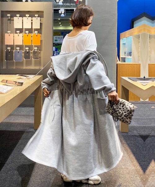 LUGG NAGG(ラグナグ)の「裏毛ロングパーカー(パーカー・レディース・グレー/ブラック・XL/L/M)」の8枚目の写真