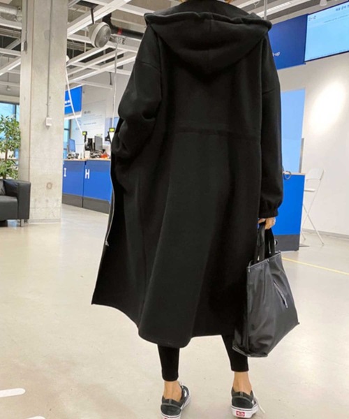 LUGG NAGG(ラグナグ)の「裏毛ロングパーカー(パーカー・レディース・グレー/ブラック・XL/L/M)」の5枚目の写真