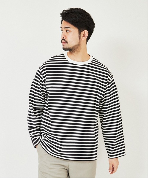 セール】オーバーサイズ ロングスリーブ ボーダー Tシャツ（Tシャツ