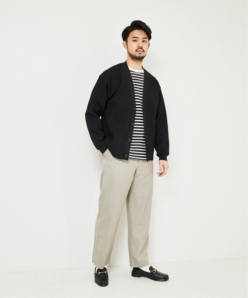 EDIFICE（エディフィス）の「オーバーサイズ ロングスリーブ ボーダー Tシャツ（Tシャツ/カットソー・メンズ・ベージュ/ネイビー/ブラック・LARGE/MEDIUM）」の12枚目の写真