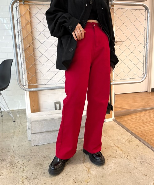 WHO'S WHO gallery（フーズフーギャラリー）の「PTNツイルストレートパンツ（その他パンツ・レディース・ネイビー/ブラック/レッド・FREE）」の18枚目の写真