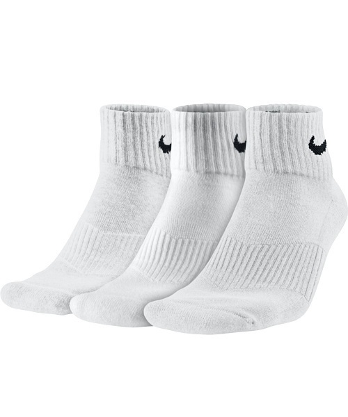NIKE（ナイキ）の「ウィメンズ ナイキ 3足1組 ソックス NIKE 3PPK CUSHION QUARTER SOCKS SX4703（ソックス/靴下・レディース・ホワイト/マルチ・24cm）」の7枚目の写真
