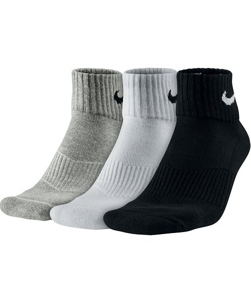 NIKE（ナイキ）の「ウィメンズ ナイキ 3足1組 ソックス NIKE 3PPK CUSHION QUARTER SOCKS SX4703（ソックス/靴下・レディース・ホワイト/マルチ・24cm）」の8枚目の写真