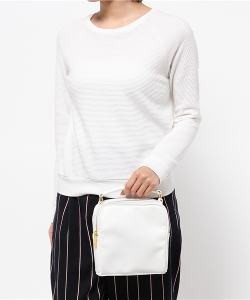 WEGO（ウィゴー）の「WEGO/スクエアショルダーバッグ（ショルダーバッグ・レディース・ホワイト/ブラック/ピンク・FREE）」の5枚目の写真