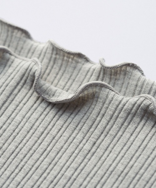 RANAN（ラナン）の「メローフリル5分袖リブカットソー（Tシャツ/カットソー・レディース・その他/オフホワイト/ブラック/杢グレー・M/L/LL）」の9枚目の写真