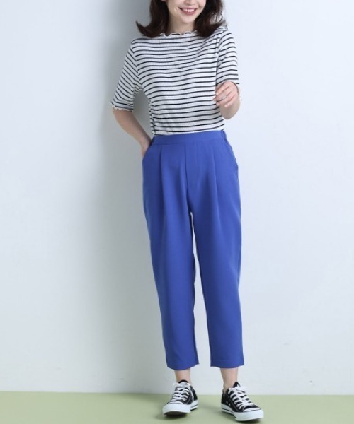 RANAN（ラナン）の「メローフリル5分袖リブカットソー（Tシャツ/カットソー・レディース・その他/オフホワイト/ブラック/杢グレー・M/L/LL）」の16枚目の写真