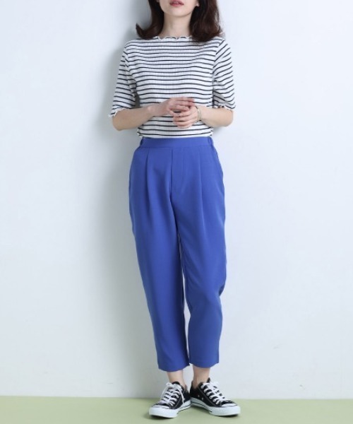RANAN（ラナン）の「メローフリル5分袖リブカットソー（Tシャツ/カットソー・レディース・その他/オフホワイト/ブラック/杢グレー・M/L/LL）」の15枚目の写真