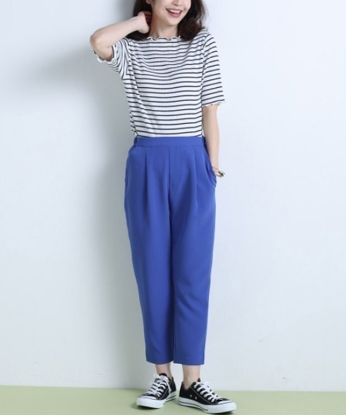 RANAN（ラナン）の「メローフリル5分袖リブカットソー（Tシャツ/カットソー・レディース・その他/オフホワイト/ブラック/杢グレー・M/L/LL）」の14枚目の写真