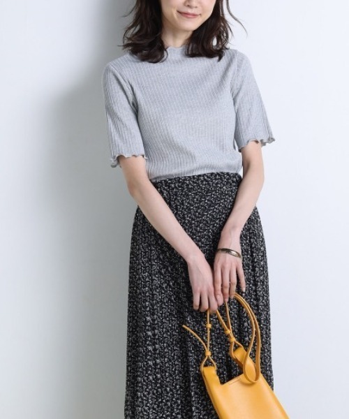 RANAN（ラナン）の「メローフリル5分袖リブカットソー（Tシャツ/カットソー・レディース・その他/オフホワイト/ブラック/杢グレー・M/L/LL）」の21枚目の写真