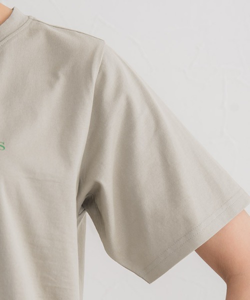 Pierrot(ピエロ)の「シルケットロゴT(Tシャツ/カットソー・レディース・ホワイト系その他/ホワイト×グレー/グレー系その他/グレー×サックスブルー・M/L)」の12枚目の写真