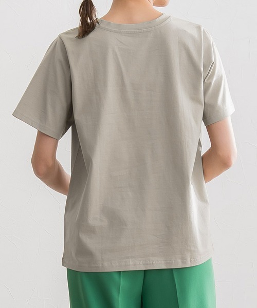 Pierrot(ピエロ)の「シルケットロゴT(Tシャツ/カットソー・レディース・ホワイト系その他/ホワイト×グレー/グレー系その他/グレー×サックスブルー・M/L)」の15枚目の写真