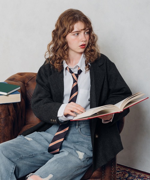 MUHET(ミュエータ)の「【セットアップ可能】ダブルブレザージャケット(テーラードジャケット・レディース・チャコールグレー/ブラウン/グリーン・SMALL/MEDIUM/X-LARGE)」の9枚目の写真