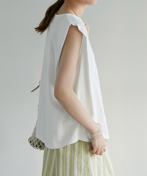 Lee（リー）の「【WEB限定】Lee/リー 別注ノースリーブTシャツ（Tシャツ/カットソー・レディース・ホワイト/チャコールグレー/パープル/ライトベージュ/グリーン・MEDIUM）」の13枚目の写真