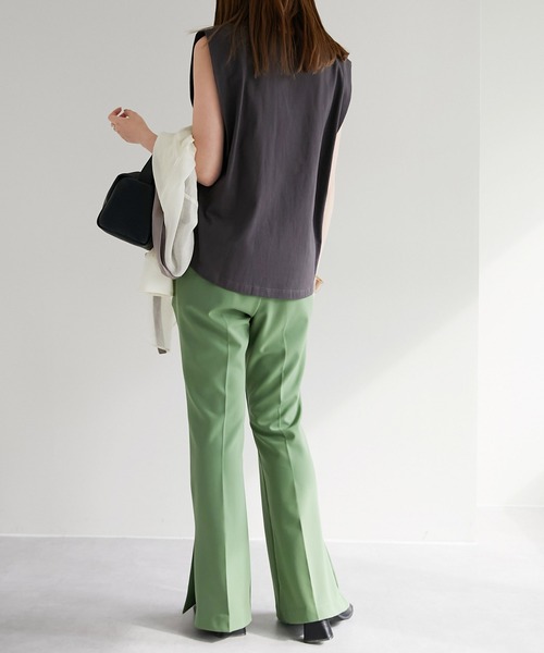 Lee（リー）の「【WEB限定】Lee/リー 別注ノースリーブTシャツ（Tシャツ/カットソー・レディース・ホワイト/チャコールグレー/パープル/ライトベージュ/グリーン・MEDIUM）」の17枚目の写真