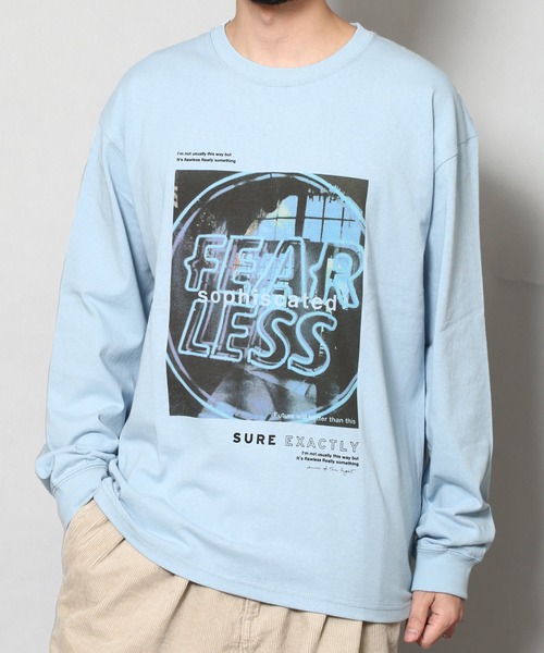 CERCA（チェルカ）の「BEYES/フォトプリント ロングスリーブ クルーネックTシャツ（Tシャツ/カットソー・メンズ・ホワイト/ブラック/サックスブルー・MEDIUM/LARGE）」の2枚目の写真