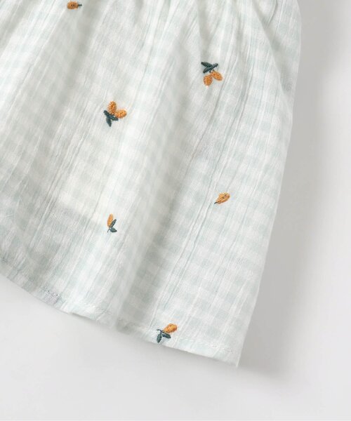 apres les cours(アプレレクール)の「ギンガム刺繍ドッキングTシャツ(Tシャツ/カットソー・キッズ・ベージュ/ラベンダー/ミント・120/130/80/140/100/110/90)」の11枚目の写真