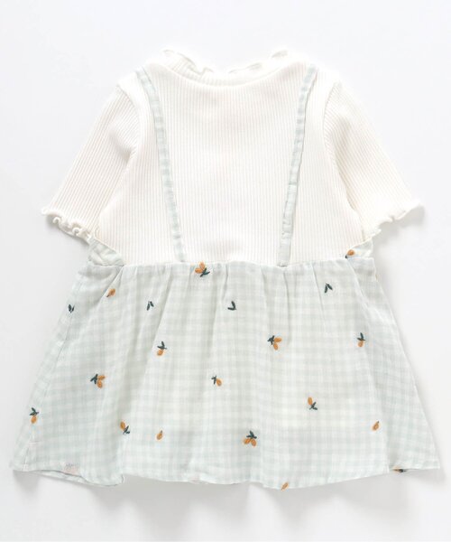 apres les cours(アプレレクール)の「ギンガム刺繍ドッキングTシャツ(Tシャツ/カットソー・キッズ・ベージュ/ラベンダー/ミント・120/130/80/140/100/110/90)」の15枚目の写真