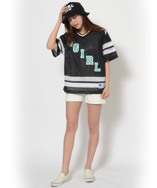 Champion(チャンピオン)の「【mini7月号掲載】X-girl × CHAMPION CHAMPION HOCKEY S/S SHIRT(Tシャツ/カットソー・レディース・ホワイト/ブラック/ネイビー・2/1)」の8枚目の写真