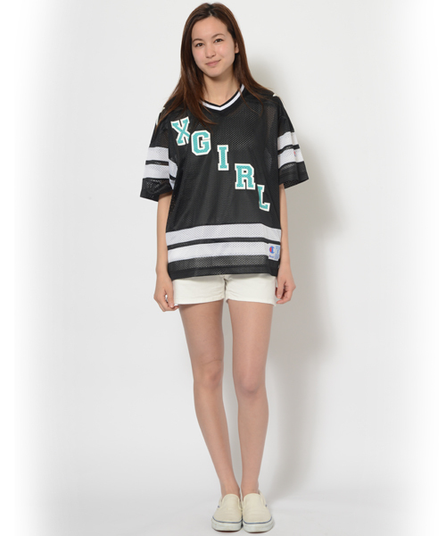 Champion(チャンピオン)の「【mini7月号掲載】X-girl × CHAMPION CHAMPION HOCKEY S/S SHIRT(Tシャツ/カットソー・レディース・ホワイト/ブラック/ネイビー・2/1)」の9枚目の写真