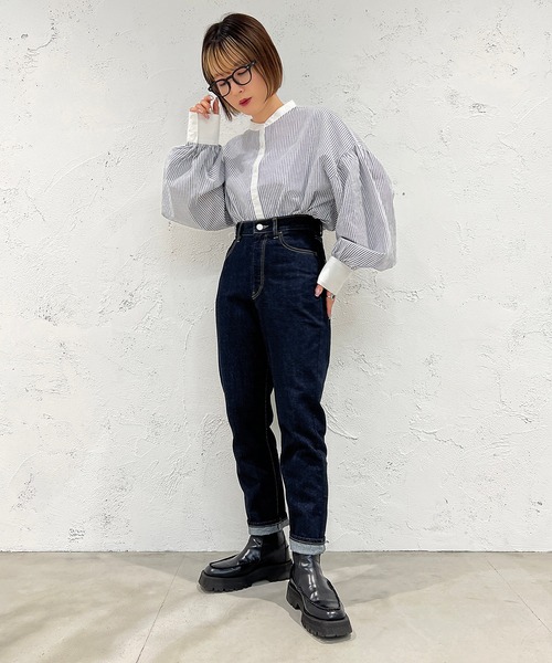 apres jour mignon(アプレジュールミニョン)の「クレリックストライプシャツ【ZOZOTOWN限定アイテム】(シャツ/ブラウス・レディース・サックスブルー/ネイビー/ベージュ・フリー/X-LARGE)」の14枚目の写真