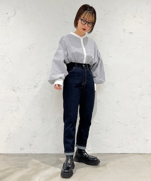 apres jour mignon(アプレジュールミニョン)の「クレリックストライプシャツ【ZOZOTOWN限定アイテム】(シャツ/ブラウス・レディース・サックスブルー/ネイビー/ベージュ・フリー/X-LARGE)」の15枚目の写真