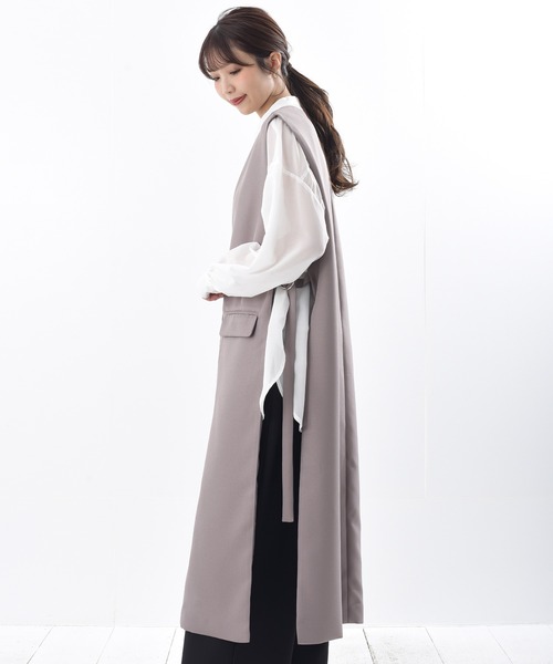 rps（アールピーエス）の「オープンサイドロングジレ（ベスト・レディース・ブラック/グレイッシュベージュ/モカ・M）」の18枚目の写真