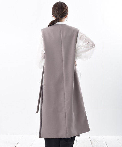 rps（アールピーエス）の「オープンサイドロングジレ（ベスト・レディース・ブラック/グレイッシュベージュ/モカ・M）」の19枚目の写真