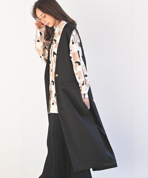 rps（アールピーエス）の「オープンサイドロングジレ（ベスト・レディース・ブラック/グレイッシュベージュ/モカ・M）」の22枚目の写真