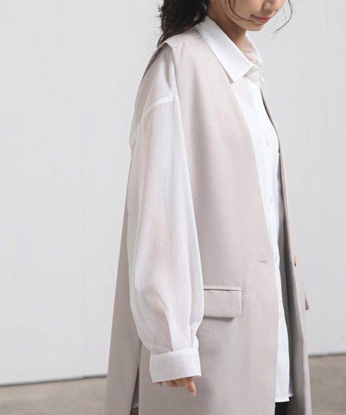 rps（アールピーエス）の「オープンサイドロングジレ（ベスト・レディース・ブラック/グレイッシュベージュ/モカ・M）」の7枚目の写真