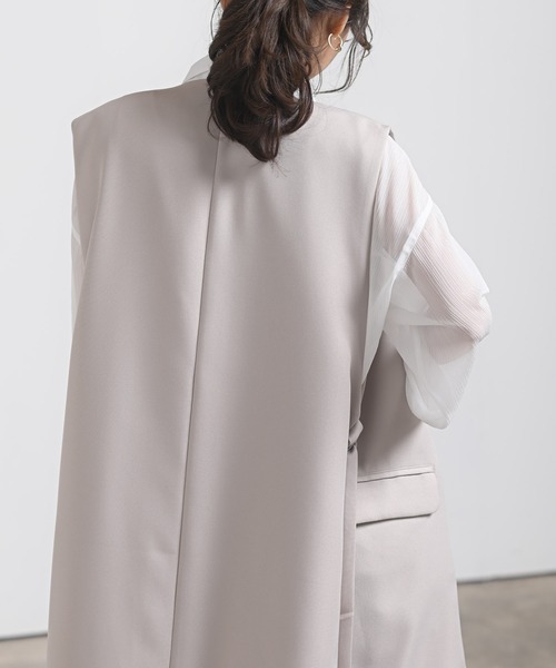 rps（アールピーエス）の「オープンサイドロングジレ（ベスト・レディース・ブラック/グレイッシュベージュ/モカ・M）」の8枚目の写真