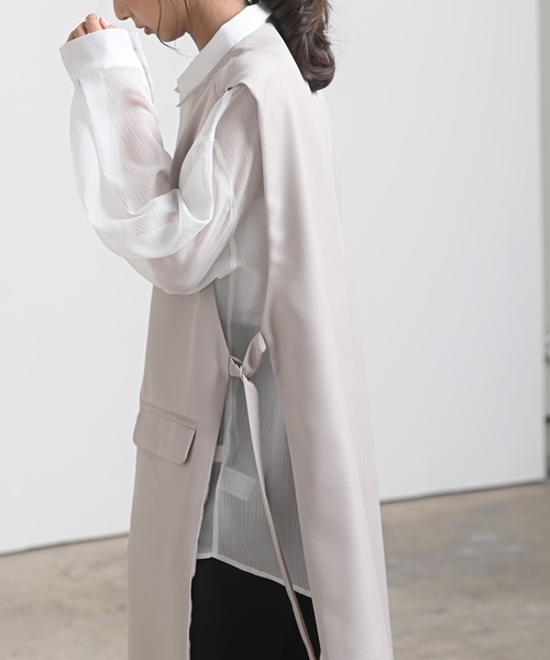 rps（アールピーエス）の「オープンサイドロングジレ（ベスト・レディース・ブラック/グレイッシュベージュ/モカ・M）」の9枚目の写真