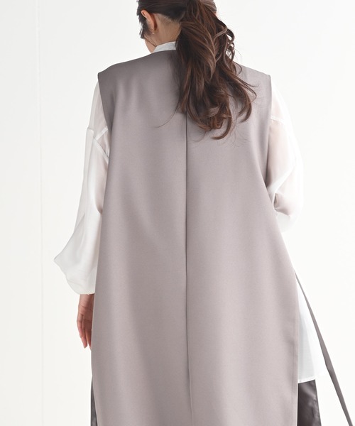 rps（アールピーエス）の「オープンサイドロングジレ（ベスト・レディース・ブラック/グレイッシュベージュ/モカ・M）」の16枚目の写真