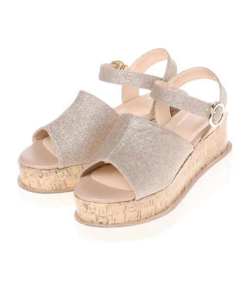 INGNI（イング）の「厚底ウェッジサンダル（サンダル・レディース・オフホワイト/ブラック/ゴールド・M/L）」の5枚目の写真