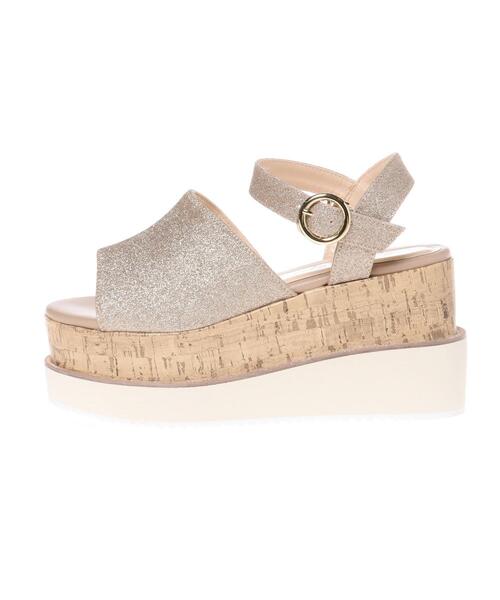 INGNI（イング）の「厚底ウェッジサンダル（サンダル・レディース・オフホワイト/ブラック/ゴールド・M/L）」の4枚目の写真