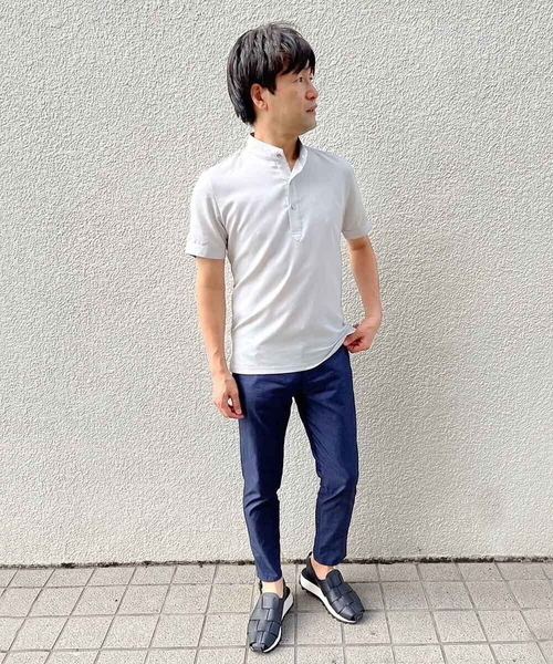 MICHEL KLEIN HOMME (ミッシェルクランオム)の「ベーシッククロップドパンツ(チノパンツ・メンズ・ブルー/ライトグレー/ベージュ・MEDIUM/LARGE/46/48)」の7枚目の写真