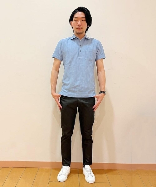 MICHEL KLEIN HOMME (ミッシェルクランオム)の「ベーシッククロップドパンツ(チノパンツ・メンズ・ブルー/ライトグレー/ベージュ・MEDIUM/LARGE/46/48)」の18枚目の写真