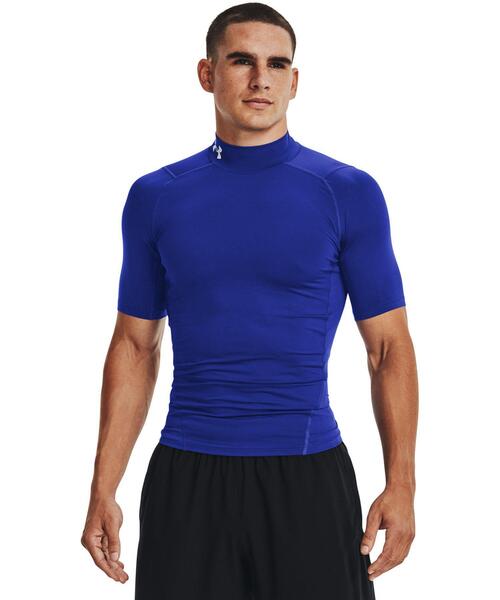 UNDER ARMOUR(アンダーアーマー)の「UAヒートギアアーマー コンプレッション ショートスリーブ モックネック シャツ(トレーニング/メンズ)(Tシャツ/カットソー・メンズ・ブルー/レッド/ダークネイビー/ダークグレー/ブラック/ホワイト・XL/S/XXL/M/L/3XL)」の4枚目の写真