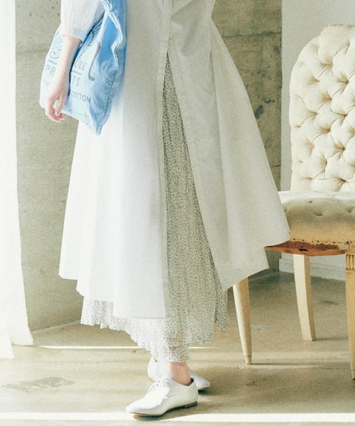 PUAL CE CIN（ピュアルセシン）の「クリンクル加工小花柄スカート（スカート・レディース・ホワイト/ブラック・FREE）」の8枚目の写真