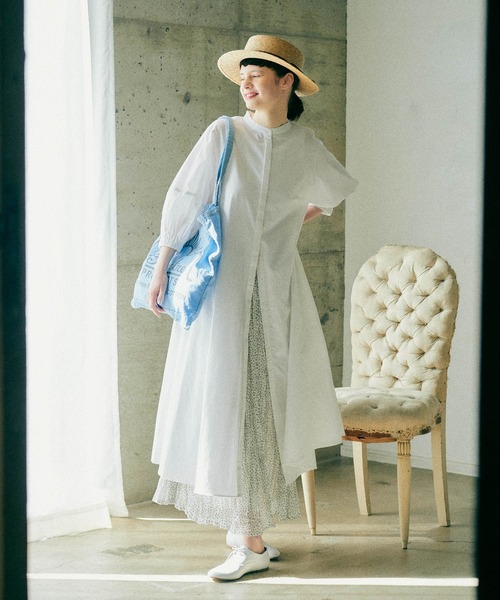 PUAL CE CIN（ピュアルセシン）の「クリンクル加工小花柄スカート（スカート・レディース・ホワイト/ブラック・FREE）」の7枚目の写真