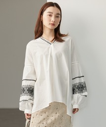 AMERICAN HOLIC | インド綿袖刺繍ブラウス(シャツ/ブラウス)