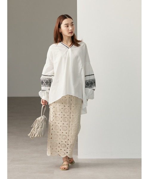 AMERICAN HOLIC(アメリカンホリック)の「インド綿袖刺繍ブラウス(シャツ/ブラウス・レディース・オフホワイト/ブラック・M/L)」の22枚目の写真