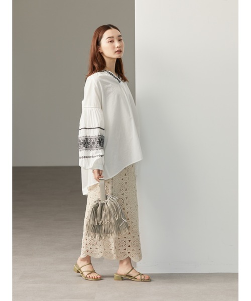 AMERICAN HOLIC(アメリカンホリック)の「インド綿袖刺繍ブラウス(シャツ/ブラウス・レディース・オフホワイト/ブラック・M/L)」の21枚目の写真