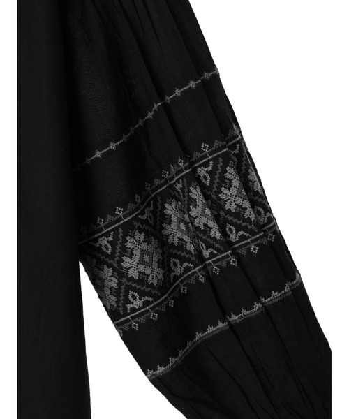 AMERICAN HOLIC(アメリカンホリック)の「インド綿袖刺繍ブラウス(シャツ/ブラウス・レディース・オフホワイト/ブラック・M/L)」の9枚目の写真